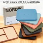 Nordik Leather Valet Tray - Sand Brown - Premium Vegan Leather Stylish and Organised Nightstand Tray for Men - EDC Catchall Tray for Keys, Watch, Wallet, Jewellery - Modern Bedside Caddy