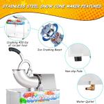 VNN 48L Snow Cone Machine, 500LB/H Commercial Shaved Ice Machine, 300W Electric Ice Shaver Machine, Suitable for Party Activities, Family Gatherings, Events
