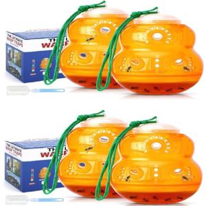 2 Pack Reusable Wasp Traps Outdoor Hanging Yellow Jacket Trap Carpenter Bee Traps for Outside Hornet Trap Wasp Catcher for Outdoors, Wasps Killer