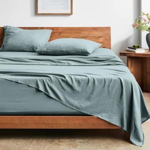 Bare Home Twin XL Sheet Set - Luxury 1800 Ultra-Soft Stonewashed Microfiber - Double Brushed - Deep Pockets - Easy Fit - Breathable Bedding - Sheet Sets & Pillowcases (Twin XL, Sea Spray)