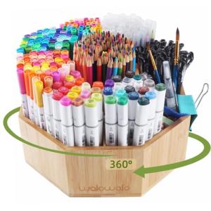Walowalo Rotating Pencil & Marker Caddy – holds 800+ pc