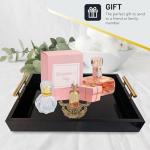 Gothic Skull Tray with Gold Handles - Black Wood