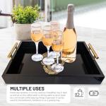 Gothic Skull Tray with Gold Handles - Black Wood