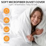 Cozyide White Duvet Cover Queen Size, 3 Pieces Bedding Duvet Covers, Soft Breathable Seersucker Duvet Cover Set with Zipper Closure and Corner Ties (1 Duvet Cover 90"x90" + 2 Pillow Shams 20"x26")