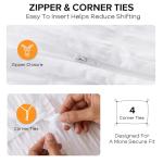 Cozyide White Duvet Cover Queen Size, 3 Pieces Bedding Duvet Covers, Soft Breathable Seersucker Duvet Cover Set with Zipper Closure and Corner Ties (1 Duvet Cover 90"x90" + 2 Pillow Shams 20"x26")