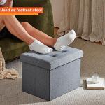 Compact Grey Storage Ottoman with Folding Design