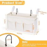 Bedside Organizer with Water Bottle Holder - White