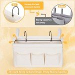Bedside Organizer with Water Bottle Holder - White