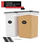 Extra Large Airtight Flour & Sugar Canisters - 2 Pack