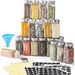 24 Pcs Glass Spice Jars with Lids and Labels