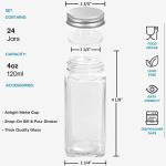 24 Pcs Glass Spice Jars with Lids and Labels