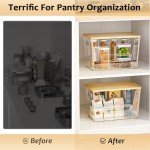 Delamu Stackable Pantry Organizers with Bamboo Tops