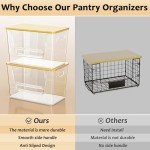 Delamu Stackable Pantry Organizers with Bamboo Tops