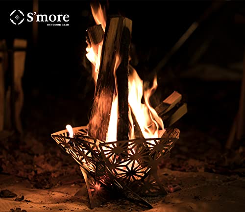 Portable Camping Fire Pit with Grill and Storage