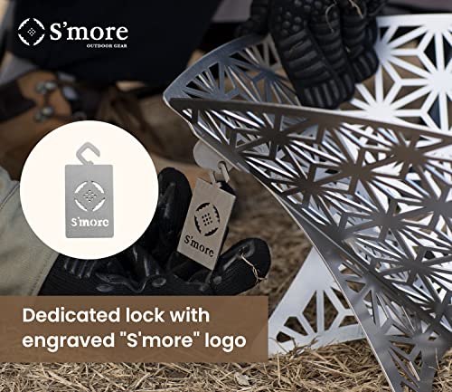 Portable Camping Fire Pit with Grill and Storage