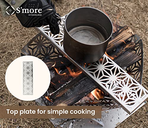 Portable Camping Fire Pit with Grill and Storage