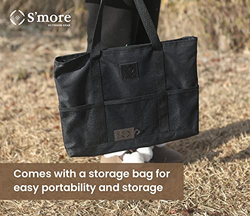 Portable Camping Fire Pit with Grill and Storage