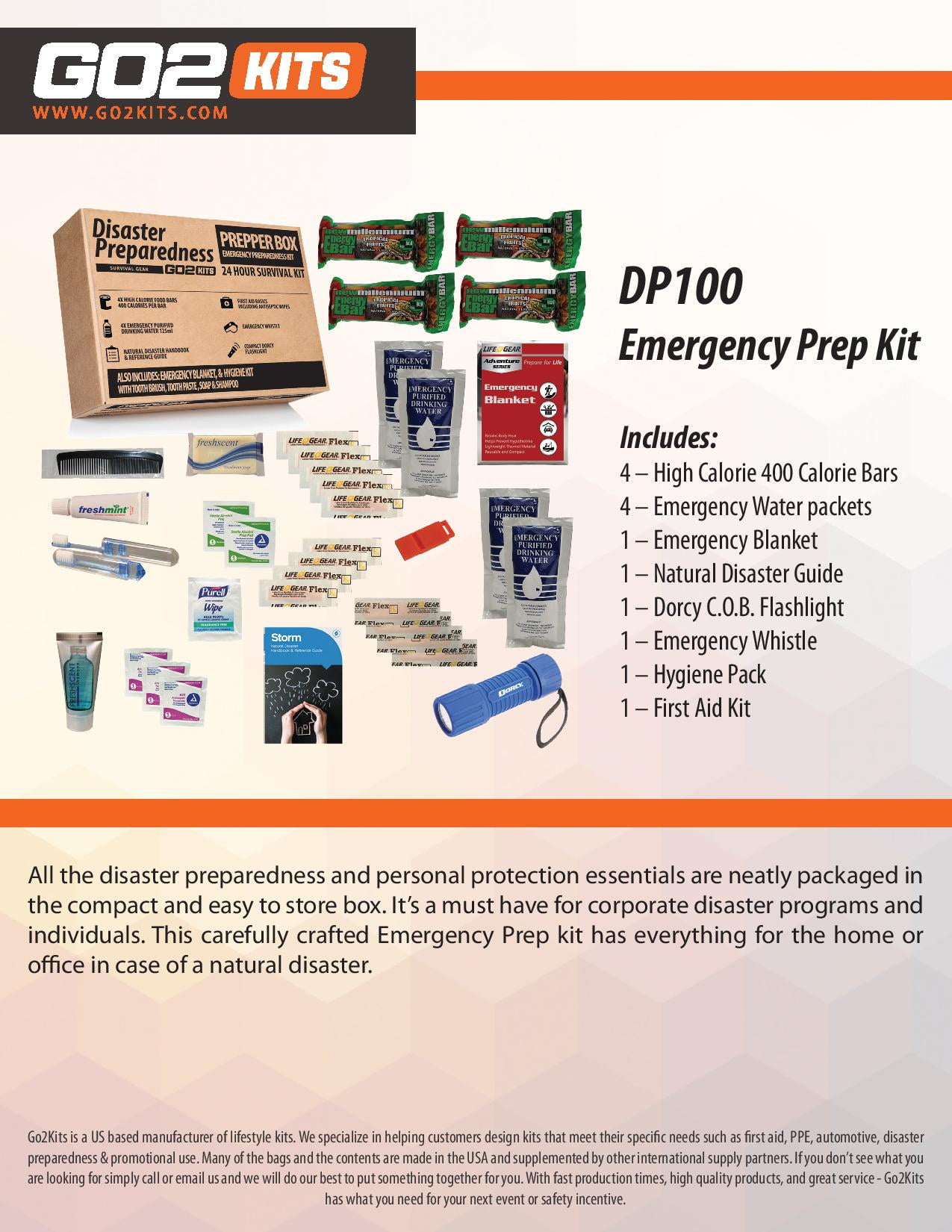 Disaster Survival Kit with Food, Water & First Aid