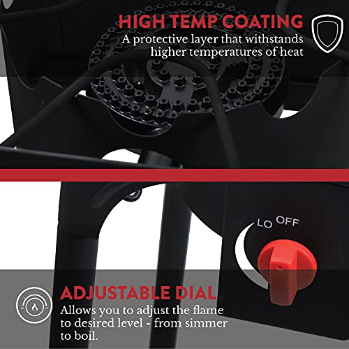 Portable Two-Burner Camping Stove with Adjustable Pressure