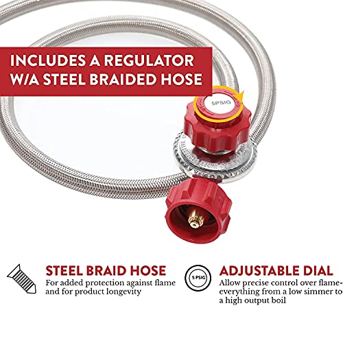 Portable Two-Burner Camping Stove with Adjustable Pressure