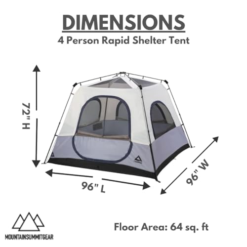 Caddis 4-Person Rapid Tent - Easy Setup, Outdoor Camping
