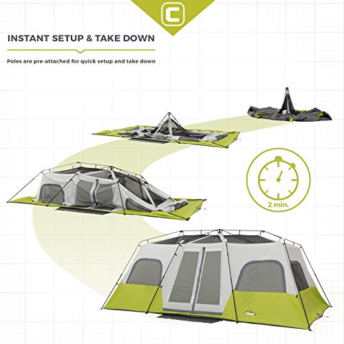 Large 12-Person Instant Cabin Tent | 3 Rooms