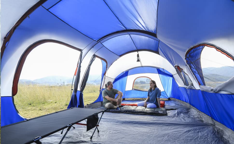 CAMPROS 12-Person Family Tent, Waterproof & Portable