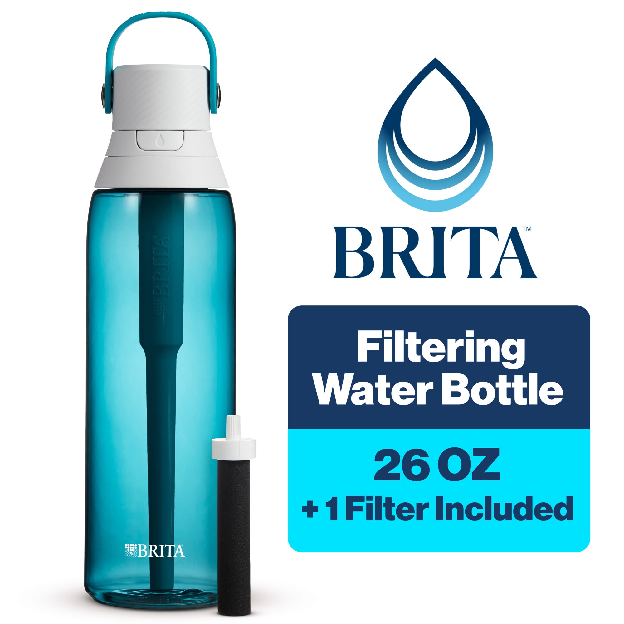Brita Filtered Water Bottle, Sea Glass, 26 oz