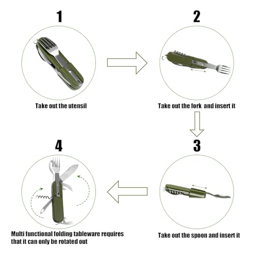 7-in-1 Stainless Steel Folding Tableware Set