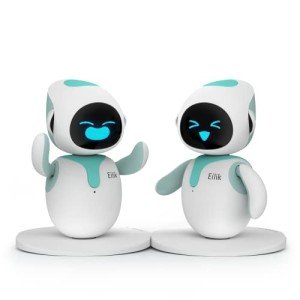 ENERGIZE LAB Eilik – Cute Robot Pets Toys with Abundant Emotions, Your Perfect Interactive Companion at Home or Workspace. Unique Gifts for Girls & Boys. (Blue Combination)