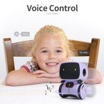 GILOBABY Kids Robot Toys, Interactive Robot Companion Smart Talking Robot with Voice Control Touch Sensor, Singing, Dancing, Recording, Repeat, Birthday Gifts for Girls Ages 3+ Years (Purple)
