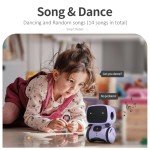 GILOBABY Kids Robot Toys, Interactive Robot Companion Smart Talking Robot with Voice Control Touch Sensor, Singing, Dancing, Recording, Repeat, Birthday Gifts for Girls Ages 3+ Years (Purple)