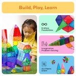 PicassoTiles 60-Piece Magnetic Building Blocks Set