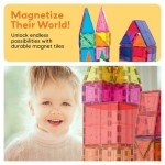 PicassoTiles 60-Piece Magnetic Building Blocks Set