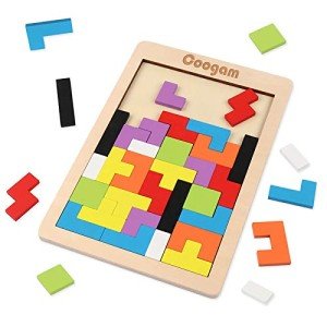 Coogam 40-Piece Wooden Tangram Puzzle Game