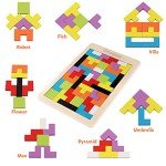Coogam 40-Piece Wooden Tangram Puzzle Game