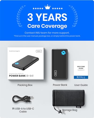 Compact 10000mAh Power Bank with 2 USB Ports