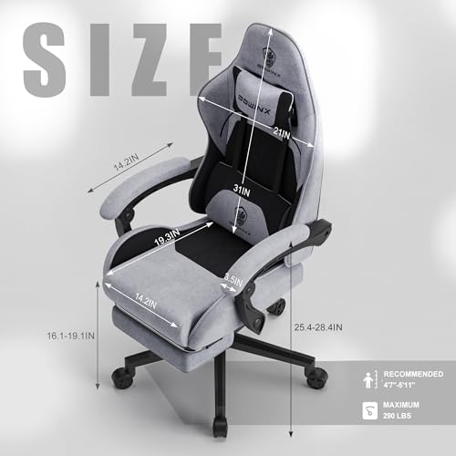Ergonomic Gaming Chair with Massage and Footrest