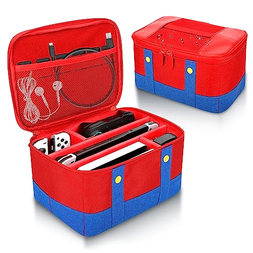 Portable Waterproof Switch Carry Case, Blue & Red