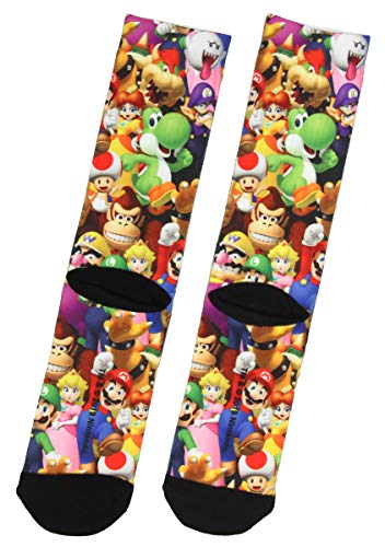 Mario Bros. Collage Premium Sublimated Crew Socks