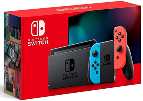 Nintendo Switch with Neon Blue and Red Joy‑Con