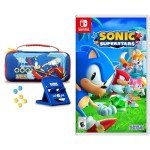 Sonic the Hedgehog 8+ Years Gaming On-the-Go Kit with Travel Case, Stand, Grips, and Sonic Superstars - Nintendo Switch Game
