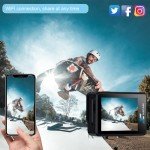 Xilecam Dual Screen Action Camera 1080P WiFi Waterproof Camera 4*Zoom 131FT(40m) Waterproof Underwater Camera with 2X 1050mAh Batteries and Multifunctional Accessories Sports Camera