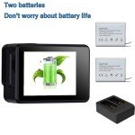 Xilecam Dual Screen Action Camera 1080P WiFi Waterproof Camera 4*Zoom 131FT(40m) Waterproof Underwater Camera with 2X 1050mAh Batteries and Multifunctional Accessories Sports Camera