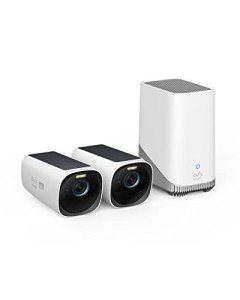 eufy Security eufyCam S330 (eufyCam 3) 2-Cam Kit, Security Camera Outdoor Wireless, 4K Camera with Solar Panel, Forever Power, Face Recognition AI, Expandable Local Storage, No Monthly Fee
