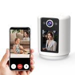 VSTARCAM Video Call Security Camera Indoor with 2.4 inch HD Screen,Baby Camera Monitor,Video Baby Monitor,One-Touch Call,Warm Light,360° PTZ, AI Detection,Plug in&Battery Powered,SD/Cloud Storage