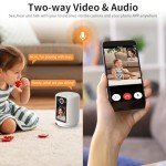 VSTARCAM Video Call Security Camera Indoor with 2.4 inch HD Screen,Baby Camera Monitor,Video Baby Monitor,One-Touch Call,Warm Light,360° PTZ, AI Detection,Plug in&Battery Powered,SD/Cloud Storage