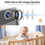 VSTARCAM Video Call Security Camera Indoor with 2.4 inch HD Screen,Baby Camera Monitor,Video Baby Monitor,One-Touch Call,Warm Light,360° PTZ, AI Detection,Plug in&Battery Powered,SD/Cloud Storage