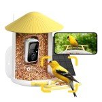 NETVUE Birdfy AI Smart Bird Feeder with Camera Solar Powered, AI Auto Capture Each Bird Come & Identify 6000+ Bird Species, Cloud Storage & Birdwatching On Live, Ideal Present(Yellow)