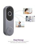 SUNNYJANE Silver Wireless 1080p Video Doorbell Camera, AI Human Detection, Live View, 2-Way Audio Included Chime, 2.4G Wi-Fi, Night Vision, Cloud Storage, Indoor/Outdoor Surveillance Cam